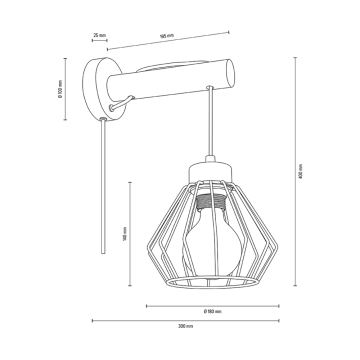 Zidna lampa MUG 1xE27/15W/230V orah – FSC certificirano