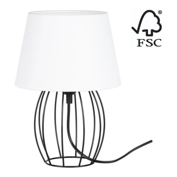 Spot-Light - Stolna lampa MANGOO 1xE27/40W/230V bijela/crna – FSC certificirano