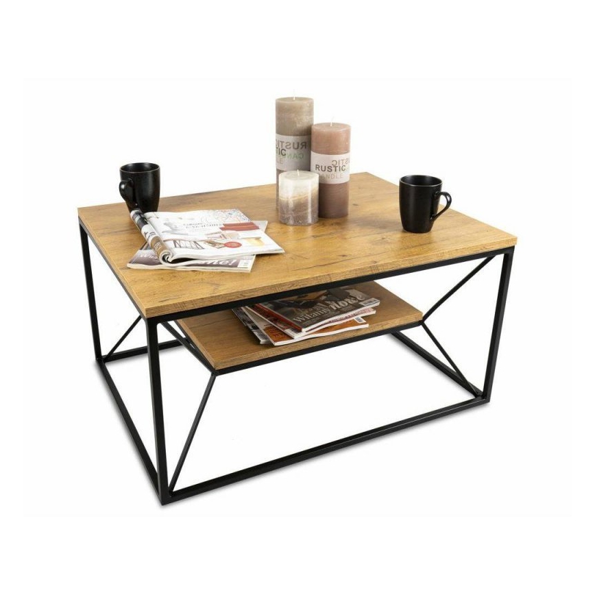 Stolić za kavu BASICLOFT 40x80 cm crna/smeđa