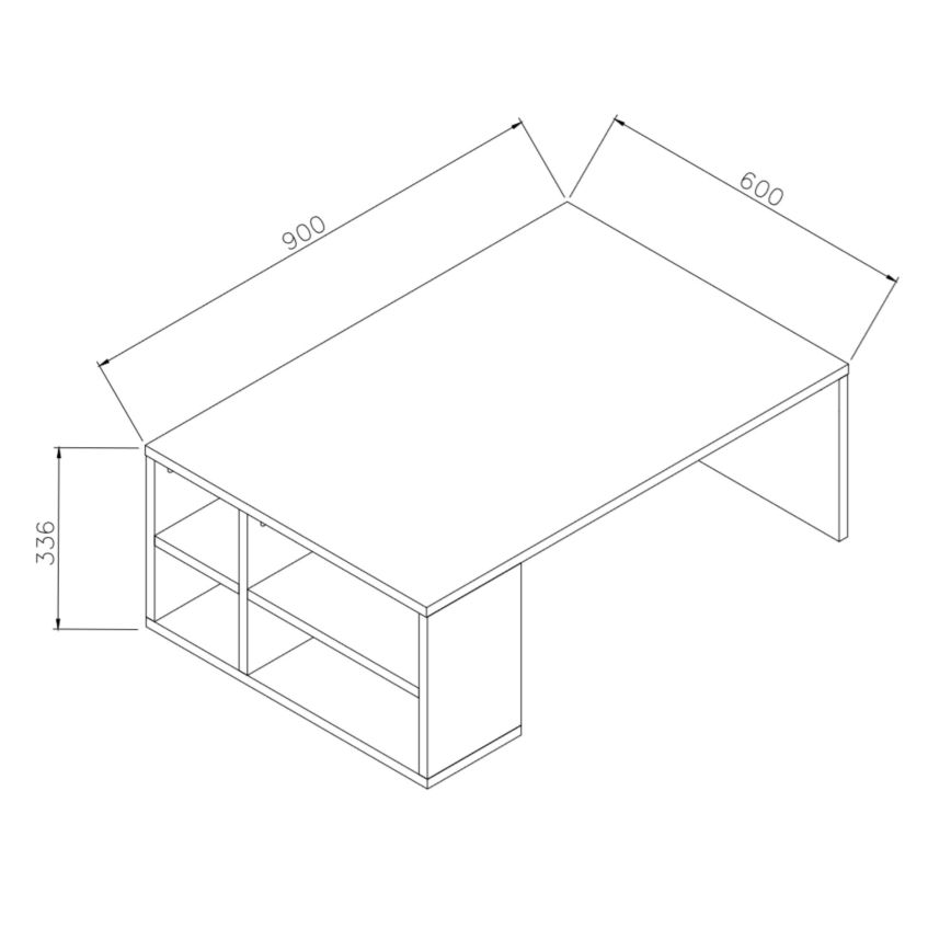 Stolić za kavu DEFNE 34x90 cm bijela