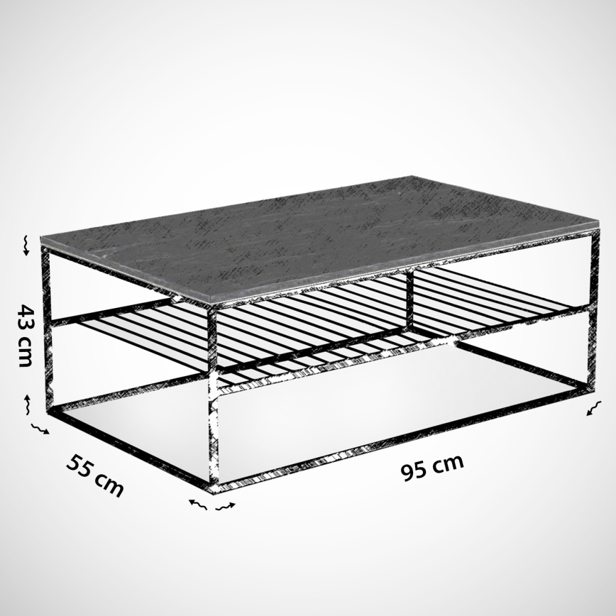 Stolić za kavu ETNA 43x95 cm smeđa/crna