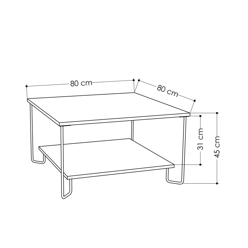 Stolić za kavu MARBO 45x80 cm bijela