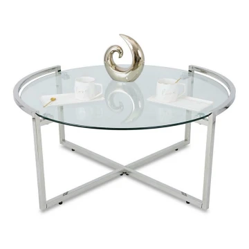 Stolić za kavu SOLAS 40x90 cm krom/prozirna