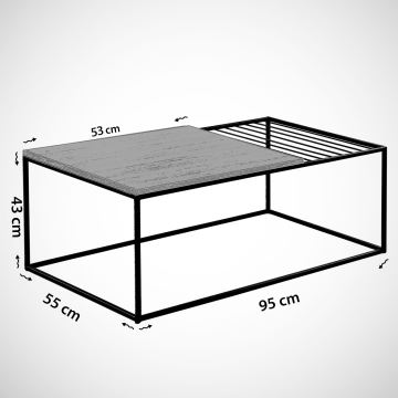 Stolić za kavu ZINUS 43x95 cm crna