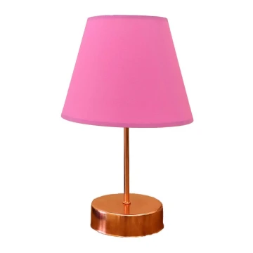 Stolna lampa 1xE27/60W/230V ružičasta/bakrena