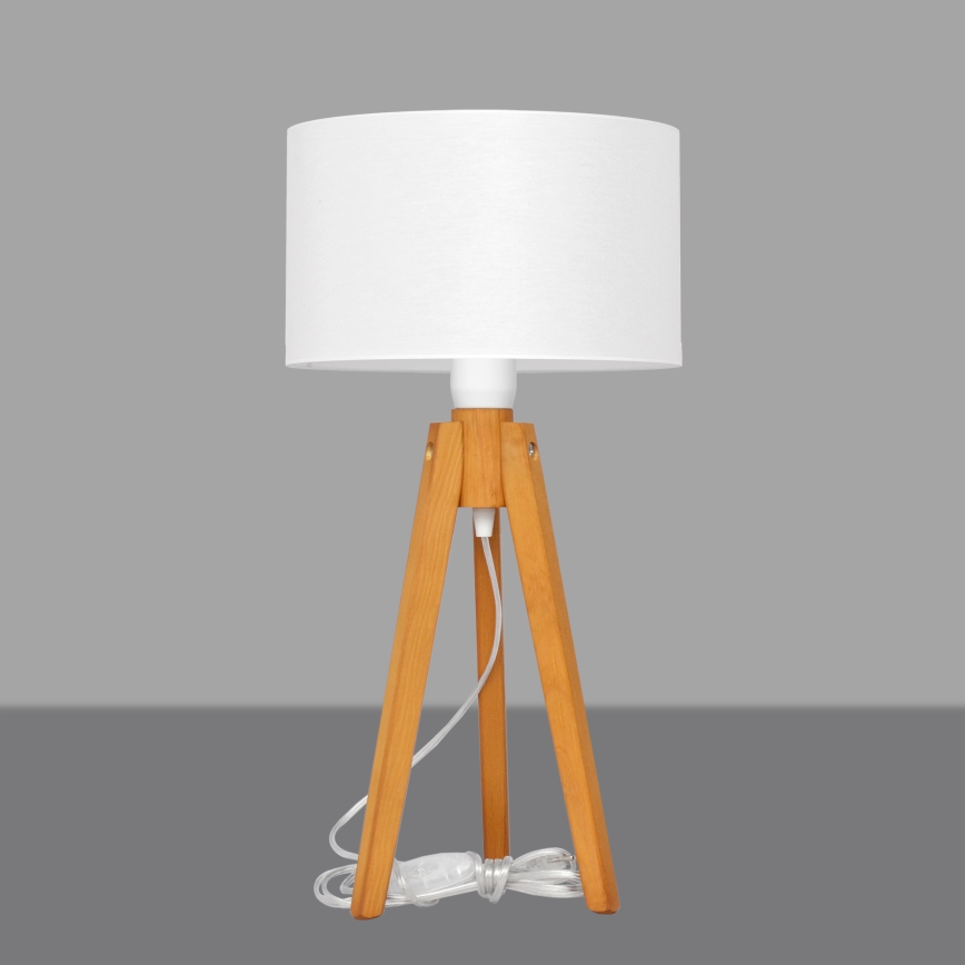 Stolna lampa ALBA 1xE27/60W/230V bijela/hrast