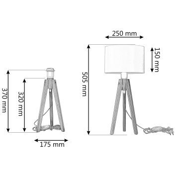 Stolna lampa ALBA 1xE27/60W/230V bijela/zlatna/bor