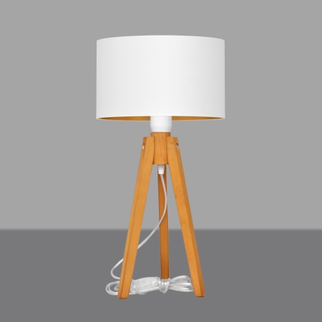 Stolna lampa ALBA 1xE27/60W/230V bijela/zlatna/hrast
