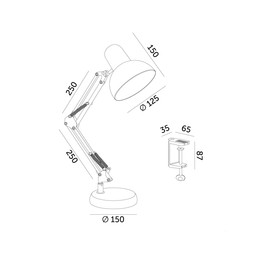 Stolna lampa AURIQ 1xE27/60W/230V bijela