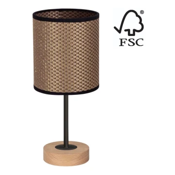 Stolna lampa BENITA 1xE27/60W/230V 30 cm smeđa/hrast – FSC certificirano