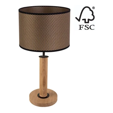 Stolna lampa BENITA 1xE27/60W/230V 48 cm smeđa/hrast – FSC certificirano