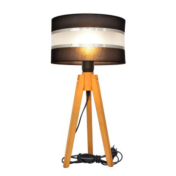 Stolna lampa HELEN 1xE27/60W/230V crna/krom/hrast