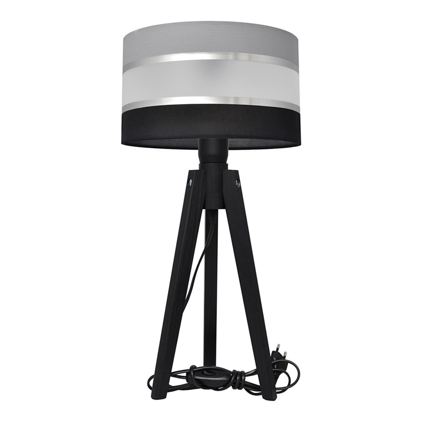 Stolna lampa HELEN 1xE27/60W/230V siva/crna/krom/bor