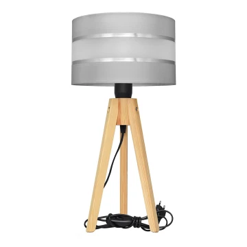 Stolna lampa HELEN 1xE27/60W/230V siva/krom/bor