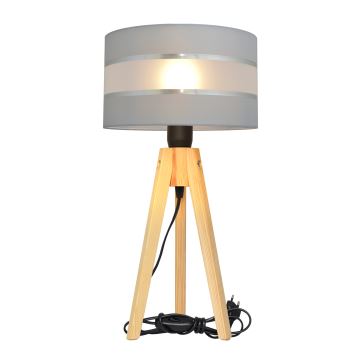 Stolna lampa HELEN 1xE27/60W/230V siva/krom/bor