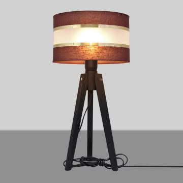 Stolna lampa HELEN 1xE27/60W/230V smeđa/zlatna/bor