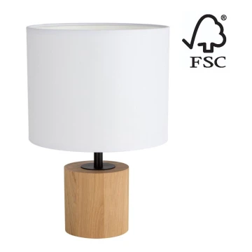 Stolna lampa KRETA 1xE27/25W/230V bor/bijela – FSC certificirano