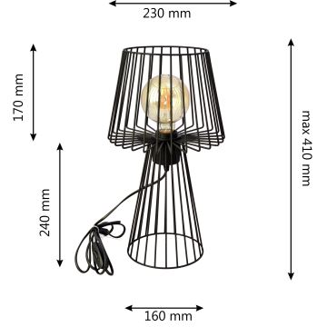 Stolna lampa TORRI 1xE27/15W/230V crna