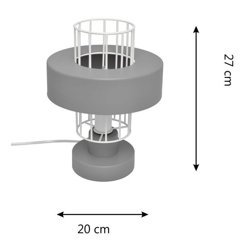 Stolna lampa VOLTA 1xE27/60W/230V siva