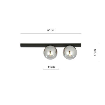 Stropna svjetiljka FIT 2xE14/10W/230V crna/siva