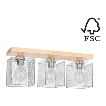 Stropna svjetiljka NORMAN WOOD 3xE27/25W/230V – FSC certificirano