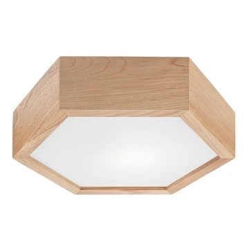 Stropna svjetiljka OAK HEX 1xE27/60W/230V pr. 32 cm hrast