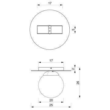 Stropna svjetiljka PLATO 1xE14/40W/230V pr. 25 cm