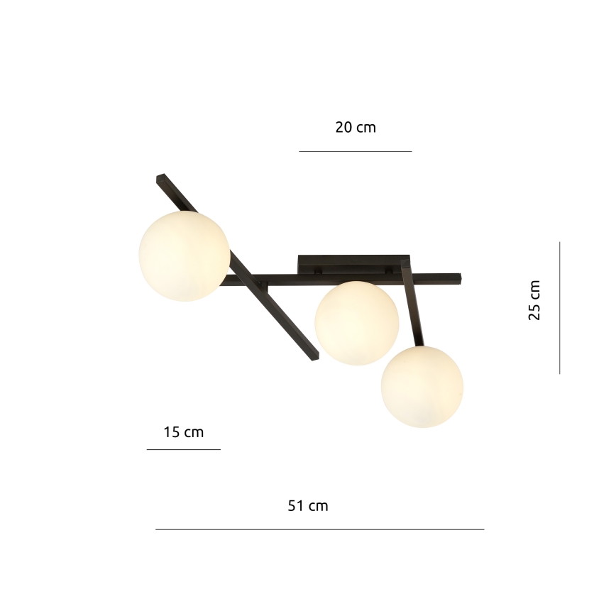 Stropna svjetiljka SMART 3xE14/10W/230V crna/bijela