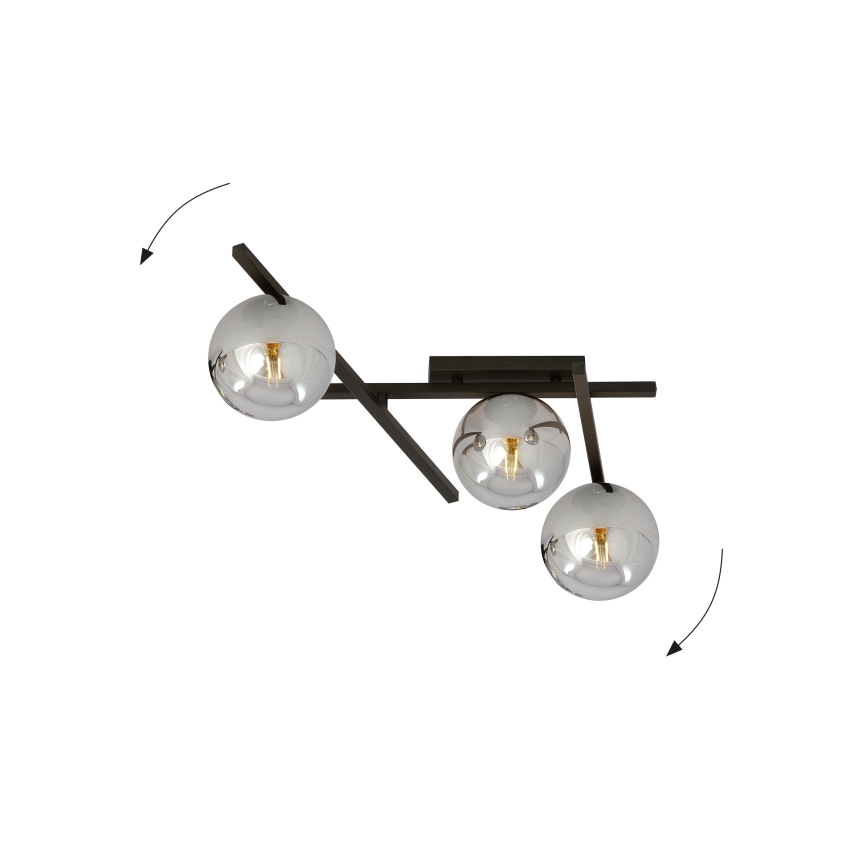 Stropna svjetiljka SMART 3xE14/10W/230V crna/siva