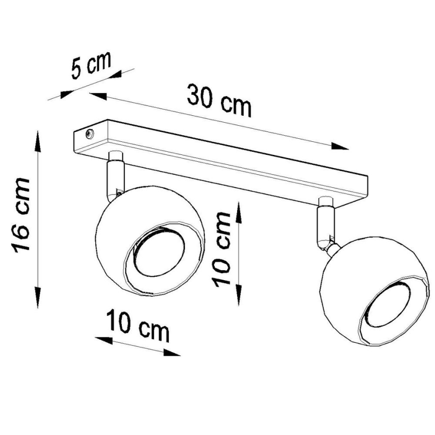 Stropni reflektor OCULARE 2xGU10/40W/230V