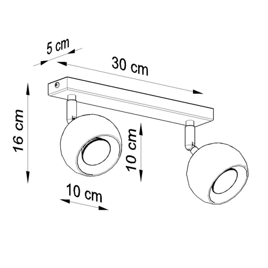 Stropni reflektor OCULARE 2xGU10/40W/230V