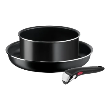 Tefal - Set posuđa 3 kom INGENIO EASY COOK & CLEAN BLACK