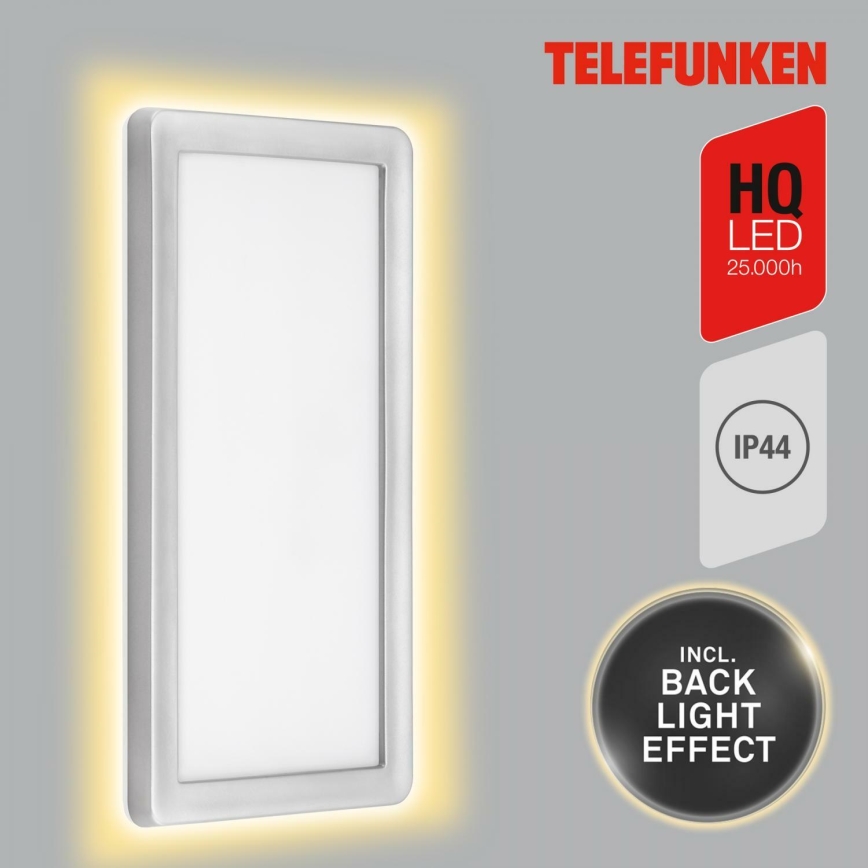 Telefunken 313604TF - LED Vanjska zidna svjetiljka LED/16W/230V IP44 srebrna