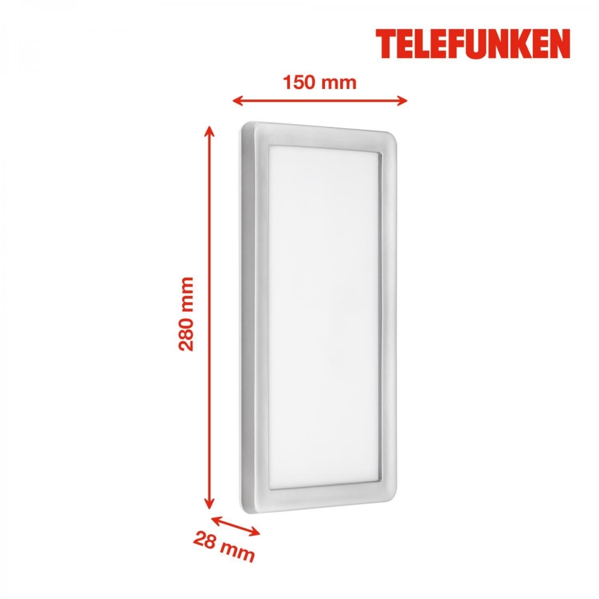 Telefunken 313604TF - LED Vanjska zidna svjetiljka LED/16W/230V IP44 srebrna