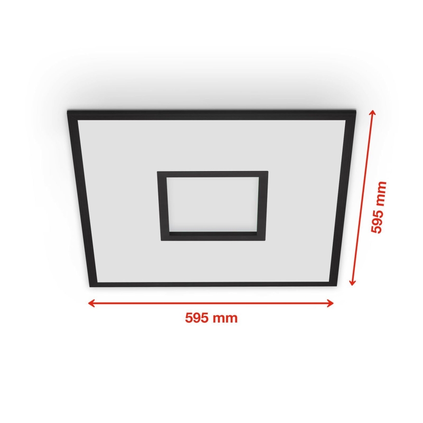 Telefunken 319505TF - LED RGBW Prigušiva stropna svjetiljka LED/36W/230V 2700-6500K crna + daljinski upravljač