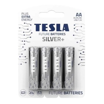 Tesla Batteries - 4 kom Alkalna baterija AA SILVER+ 1,5V 2900 mAh