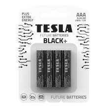 Tesla Batteries - 4 kom Alkalna baterija AAA BLACK+ 1,5V 1200 mAh