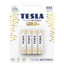 Tesla Batteries - 4 kom Alkalna baterija AAA GOLD+ 1,5V 1350 mAh