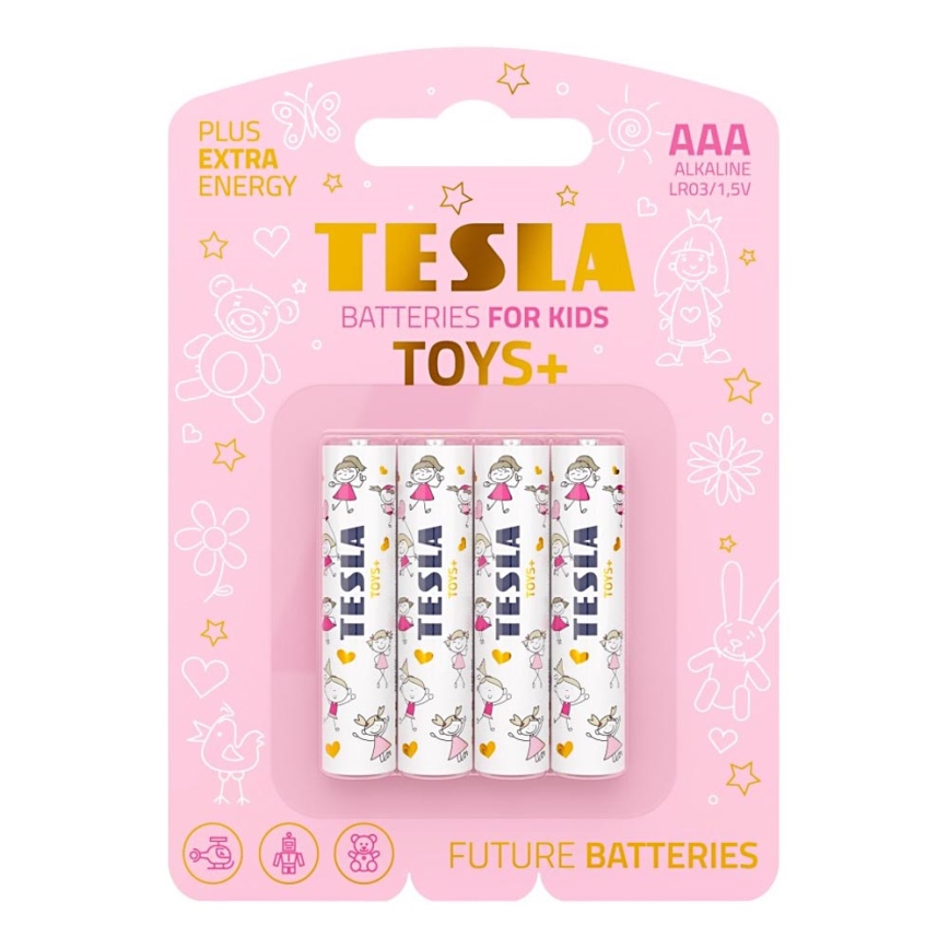 Tesla Batteries - 4 kom Alkalna baterija AAA TOYS+ 1,5V 1300 mAh