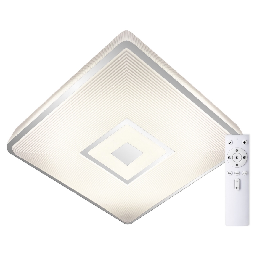 Top Light - LED RGB Prigušiva stropna svjetiljka RAINBOW LED/24W/230V uglast + daljinski upravljač