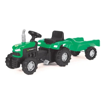 Traktor na pedale s prikolicom crna/zelena