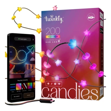 Twinkly - LED RGB Prigušive božićne lampice CANDIES 200xLED 14 m USB Wi-Fi