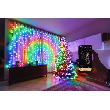 Twinkly - LED RGBW Prigušiva vanjska božićna svjetlosna zavjesa CURTAIN 210xLED 6,1m IP44 Wi-Fi