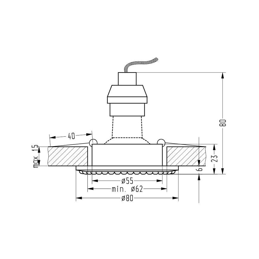 Ugradbena svjetiljka SOC 1xGU10/50W/230V