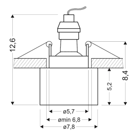Ugradbena reflektorska svjetiljka TUBA 1xGU10/50W/230V