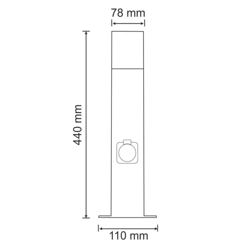 Vanjska lampa s utičnicom NEW YORK 1xE27/12W/230V IP44 44 cm antracit