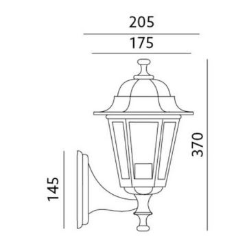 Vanjska zidna svjetiljka 1xE27/60W/230V IP44 zlatna