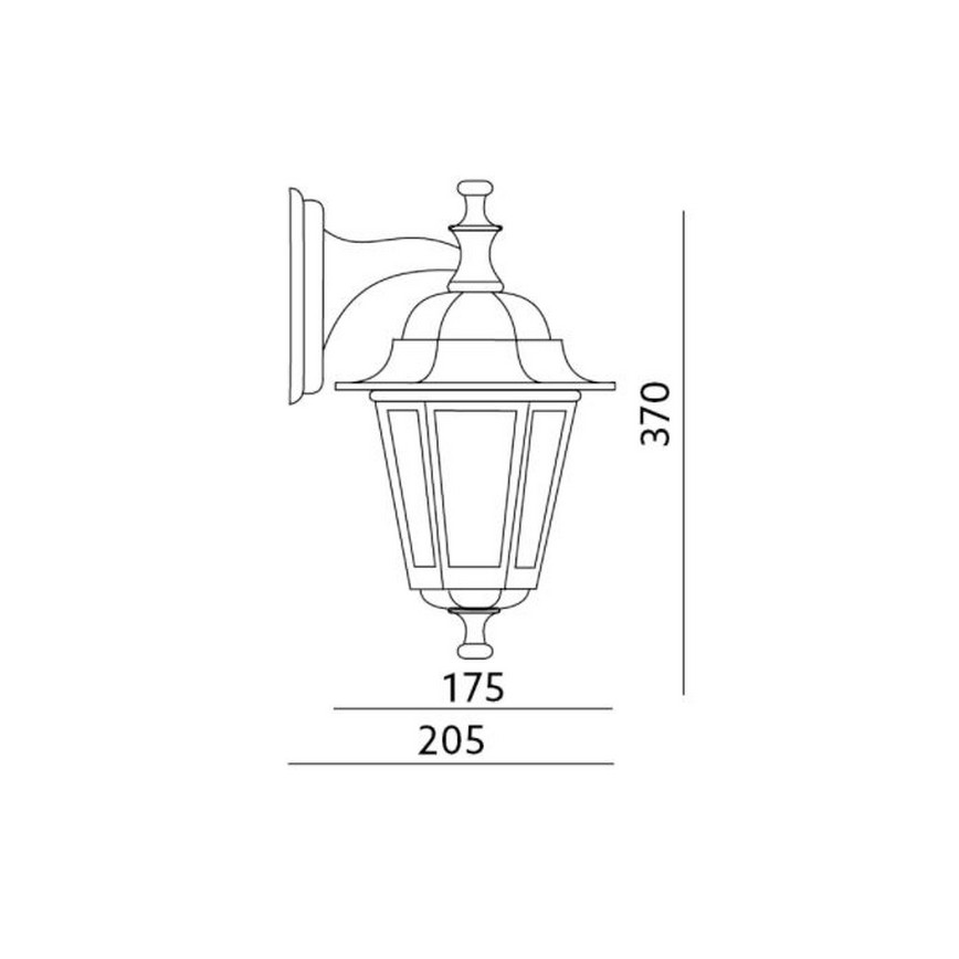 Vanjska zidna svjetiljka 1xE27/60W/230V IP44 zlatna