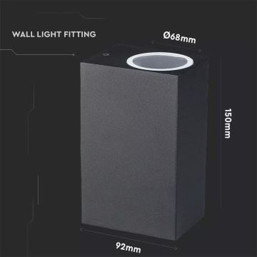 Vanjska zidna svjetiljka 2xGU10/20W/230V IP44