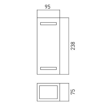 Vanjska zidna svjetiljka BRICK 2xGU10/7W/230V IP44